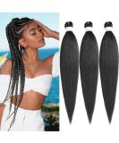 Xtrend 3 Packs 30 Inch Long Pre Stretched Braiding Hair EZ Braiding Hair Extensions for Box Braids Hot Water Setting Soft Yaki Texture Kanekalon Crochet Hair Extensions for Braiding (3Packs 1B#) 30 Inch (Pack of 3) 1B# - Buy Online on GoSupps.com