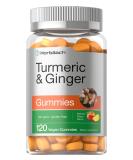 Horbaach Turmeric Ginger Gummies 120ct | Peach Flavor | Vegan Non-GMO Gluten-Free Supplement - Buy Online on GoSupps.com