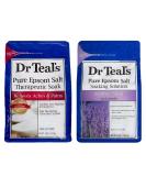 Dr. Teal's Pain Relief Gift Set: Unscented Therapeutic Soak & Lavender Soak (2 Pack, 9lb) - Epsom Salt & Essential Oils for Muscle Relief and Better Sleep - Buy Online on GoSupps.com