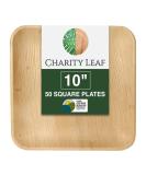 Charity Leaf Compostable 10 Square Palm Leaf Dinner Plates (50-pack) | 100% Natural & Eco-Friendly | Ideal for Parties, Weddings, BBQs & Catering Events - Buy Online on GoSupps.com