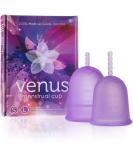 Venus Menstrual Cup Starter Kit - 2 FDA Registered Reusable Silicone Cups for Beginners - Sizes Small & Large - Made in USA - Eco-Friendly Purple Set - Buy Online on GoSupps.com