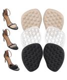 Metatarsal Pads for Women's High Heels - Black Beige & Clear - 3 Pairs - Comfort & Pain Relief - Buy Online on GoSupps.com