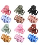 12 Small Octopus Hair Clips for Women - 1.57 Inches No Slip Jaw Clips - Strong Hold Hair Clamps - Multicolor Matte Hair Clips - Buy Online on GoSupps.com