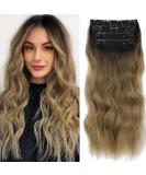 Clip-In Hair Extensions - Brown Synthetic Double Weft 50cm 200g Ombre Goldblond - Affordable Full Head 4-Pcs for Women - Buy Online on GoSupps.com