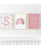 Pompom Prints Set of 3 - Rainbow Nursery Decor - Scandi Boho Style - Playroom Art - 8x10 Inch S - Buy Online on GoSupps.com