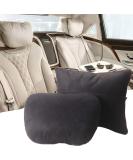 KWAKs Maybach Design S-Class Headrest & Waist Pillow Set - Super Soft Auto Cushions with Lordosis Support Black Suede Cover & PP Cotton Filling - Buy Online on GoSupps.com