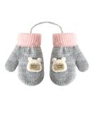 Cute Fox Knitting Toddler Gloves | Winter Thermal Plush Lining | 1-3 Yrs | Cartoon/Grey - Buy Online on GoSupps.com