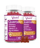 Organic Quercetin Gummies with Vitamin C, Zinc & Elderberry - Immune Support for Adults & Kids - 120 Vegan Chewable Gummies - Pack of 2 - Buy Online on GoSupps.com
