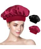 Silk Bonnet Set for Sleep 2 Satin Hair Hoods (Black & Red) | Premium Hair Wraps for Women & Girls - Buy Online on GoSupps.com