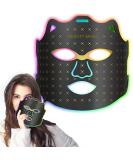 Flexible Silicone Facial Mask - Portable Red & Blue LED Therapy for Skin Care | Remote Control 7 Colors - Buy Online on GoSupps.com