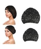 Geosar 4 Pcs Mesh Crochet Hair Net Rayon Knit Hair Wraps - Black Hair Accessories for Women - Buy Online on GoSupps.com
