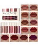 12 Colors Matte Liquid Lipstick Set Velvety Lip Gloss Lip Kit Waterproof Long Lasting Wear Nude Lip Gloss Beauty Cosmetics Gift Box Set (Set A) - Buy Online on GoSupps.com