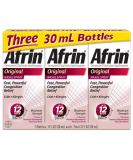 Afrin Original Maximum Strength 12 Hour Nasal Spray - 3 Bottles, 1 fl oz (30mL) Each - Buy Online on GoSupps.com