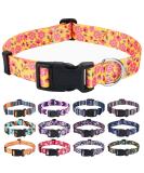 Mihqy Adjustable Soft Nylon Dog Collar - Comfortable Yellow Flower Design for Small to Medium Dogs & Cats (L Neck 38-63 cm) - Buy Online on GoSupps.com
