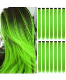 16Pcs Green Clip in Hair Extensions - 22 Inch Colorful Highlights for Women & Girls - Synthetic Hair Accessories for Parties - Buy Online on GoSupps.com