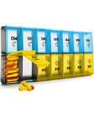 7-Day & 14-Day XL Tablet Box Dispenser for Vitamins & Medication - Large Yellow Accessory - Buy Online on GoSupps.com