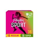Playtex Sport Tampons Multipack - 36ct (18ct Regular/18ct Super Absorbency), Fragrance-Free - Buy Online on GoSupps.com