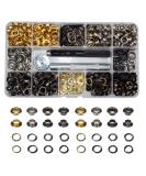 400 Sets 4 Color Brass Grommet Eyelets Kit Tool 6mm 1/4" Inside Diameter with Setting Tool Canvas Clothes Leather Self Backing Tool Mix 1/4'' - Buy Online on GoSupps.com