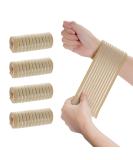 Rbenxia 4-Pack Khaki Elastic Wrist Compression Bandage | Adjustable Hand Brace Wraps for Joint Pain Relief & Sports Support | Breathable 40 cm - Buy Online on GoSupps.com