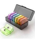 Dohimgio XL 7-Day Pill Box - 2 Evening Compartments 14 Total - Black Medication Organizer for Easy Tablet Dosing & Dispenser - Buy Online on GoSupps.com