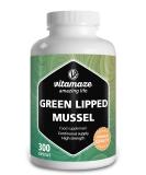 Green Lipped Mussel 1500 mg- Omega3 & Glycosaminoglycanes- 300 Capsules Pure New Zealand Green Lipped Mussel Powder - Supplement for Cartilage and Joints - German Quality - Buy Online on GoSupps.com