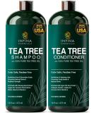 Tea Tree Shampoo & Conditioner Set - Deep Cleansing Strengthening & Shine for Dry Scalp - 16 fl oz - For Men & Women - International Shipping Available - Buy Online on GoSupps.com