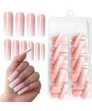 120 Pcs Glossy Square Ombre Press On Nails - Long Length Pink Gradient Fake Nails for Women & Girls | Full Cover Acrylic Nail Tips - Buy Online on GoSupps.com