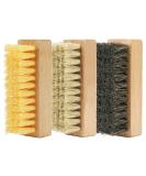 Shoe Cleaning Brush Set with Nylon Boar and Horsehair Bristles Wooden Sneaker Cleaner Brush for Leather Suede Canvas Textile Bags and Accessories - 3 Pack 3 Horsehair + Boar + Plastic bristle - Buy Online on GoSupps.com