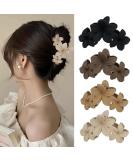 Flower hair clip 4pcs matte hair clips for women cute hair clips hawaiian hair flower clip big hair clipping strong hold hair claws hair accessories - Buy Online on GoSupps.com