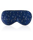 100% Silk Sleep Mask with Adjustable Strap - Golden Starrysky Blue - Buy Online on GoSupps.com