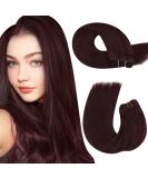 Moresoo Burgundy Red Human Hair Weft Extensions - 22 Inch 100g #99J | Sew-in Wine Red Real Human Hair - Pack of 1 - Buy Online on GoSupps.com