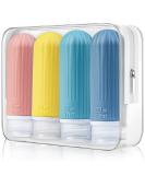 EVCGOX 89ml Silicone Travel Bottles Set - 4 Leak-Proof Organizers for Shampoo & Cosmetics - Yellow Travel Containers - Buy Online on GoSupps.com