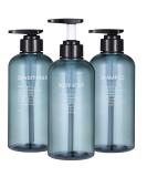3pc 16.9oz Shampoo & Conditioner Dispenser Bottles - Refillable Pump Containers Set for Shower Body Wash - Reusable Blue Ocean Design - Buy Online on GoSupps.com