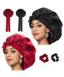 RVLZKCPG Silk Sleeping Caps - 2 Large Satin Bonnet Hoods for Hair Protection & Curl Care | Ideal Sleep Cap for Long Hair - Buy Online on GoSupps.com