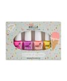 Miss Nella Summer Movement Nail Polish Set Non-Toxic Peel-Off Glitter for Kids | Pink Purple Peach & Yellow | Water-Based & Odorless - Buy Online on GoSupps.com