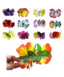 Hibiscus Flower Hair Clips Set - Tropical Luau Floral Barrettes for Women - 12 Pack Handmade Hair Accessories for Wedding, Vacation, Beach Party - Buy Online on GoSupps.com