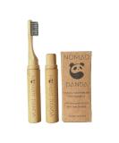 Eco-Friendly Nomad Panda Bamboo Toothbrush Set | Portable Travel Toothbrush & Wooden Case | Sustainable Oral Care Gadgets - Buy Online on GoSupps.com