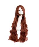 MapofBeauty 32 Fashion Long Curly Ginger Orange Anime Wig with Side Bangs - Perfect Cosplay Accessory - Buy Online on GoSupps.com