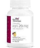 Bariatric Advantage Chewable Iron 29mg with Vitamin C - 90 Count Passion Fruit Flavor for Gastric Surgery Patients - Buy Online on GoSupps.com