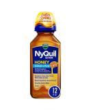 Vicks NyQuil Severe Honey Cold and Flu Medicine 12 Oz - Maximum Strength Relief for Cough, Sore Throat, Fever, and Congestion - Buy Online on GoSupps.com