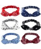 Carede 6 Pack Elastic Paisley Bandana Knot Headbands Rabbit Ear Bow Headband Turban Headwraps Hair Band for Women Girls No5(Mixed 6 pcs) - Buy Online on GoSupps.com