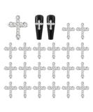 WOKOTO 20pcs Luxury Cross Nail Charms - 3D Crystal Rhinestones for Nail Art | Clear Diamond Cross Nail Jewels - Nail 3D Charms Kit - Buy Online on GoSupps.com