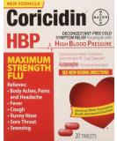 Coricidin HBP Maximum Strength Flu 20-Count - Fast Relief for High Blood Pressure Sufferers - Buy Online on GoSupps.com