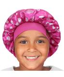 Kid's Satin Sleep Cap for Curly Hair | Adjustable Silk Hair Bonnet for Baby & Toddler | Heart Design | Ages 1-8 - Buy Online on GoSupps.com