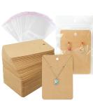 150 Earring Cards with Self-Seal Bags and Kraft Paper Tags - Brown - Buy Online on GoSupps.com