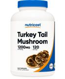 Nutricost Turkey Tail Mushroom Capsules 1200mg - 240 Capsules, Gluten Free, Non-GMO & Vegetarian - 120 Servings - Buy Online on GoSupps.com