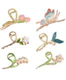 6Pcs Flower Hair Claw Clips for Women - Non-Slip Metal Butterfly Hair Clips Set - Buy Online on GoSupps.com