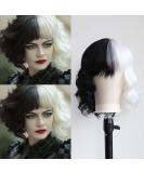 Buy TOWOWM Cruella de Vil Wig - Black & White Synthetic Bob with Pony | Perfect for Cosplay & Daily Wear - Buy Online on GoSupps.com
