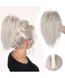 Colorful Panda 10 Inch Claw Clip Ponytail Hair Extension - Platinum Blonde/Silver Gray - Buy Online on GoSupps.com