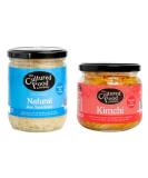 The Cultured Food Company Natural Sauerkraut (400g) & Kimchi (300g) pack - Probiotic-Rich Gluten-Free Fermented Foods for Digestive Health & Immunity Support - Unpasteurised Organic Ingredients - Buy Online on GoSupps.com